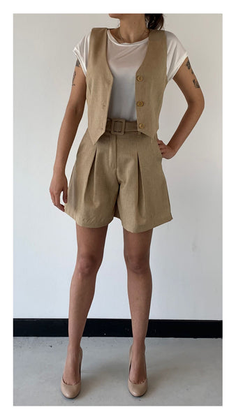 Gilet corto beige
