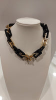 Girocollo catena oro e nero